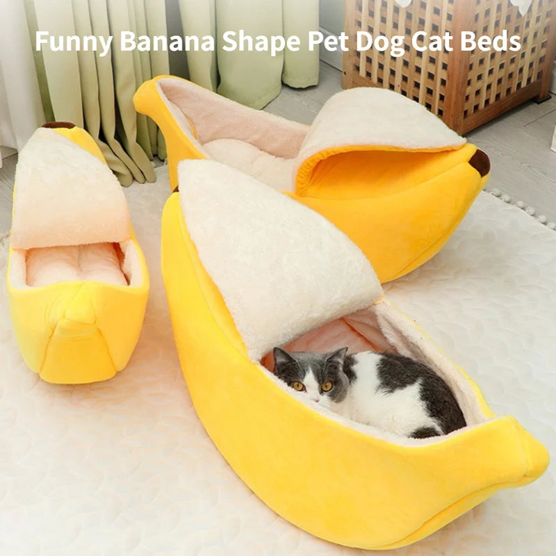 Banana Cat Bed House for Cats and Small Dogs by HitMyNeed