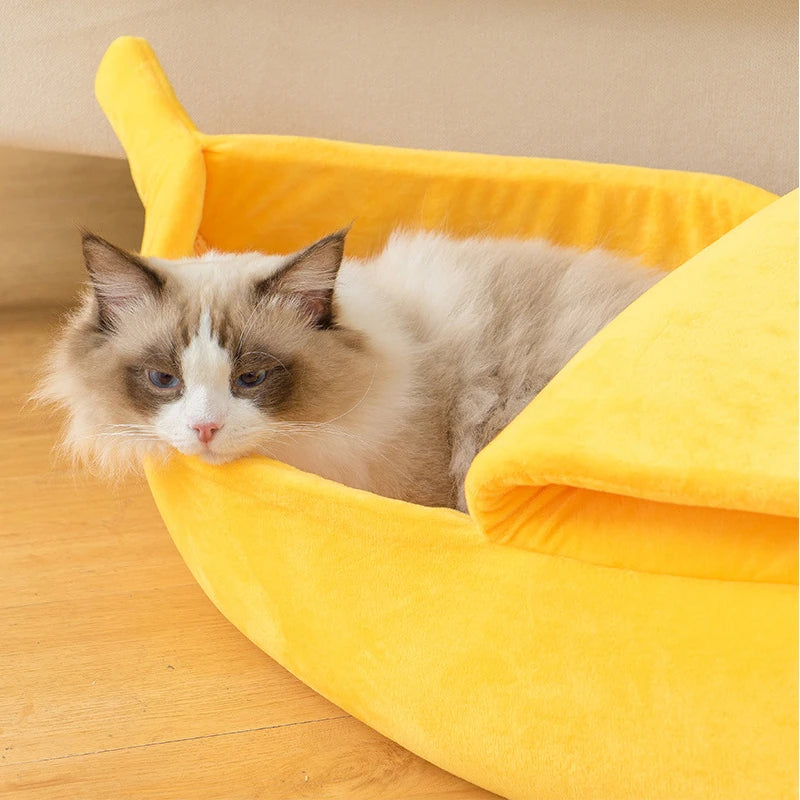 Banana Cat Bed House for Cats and Small Dogs by HitMyNeed