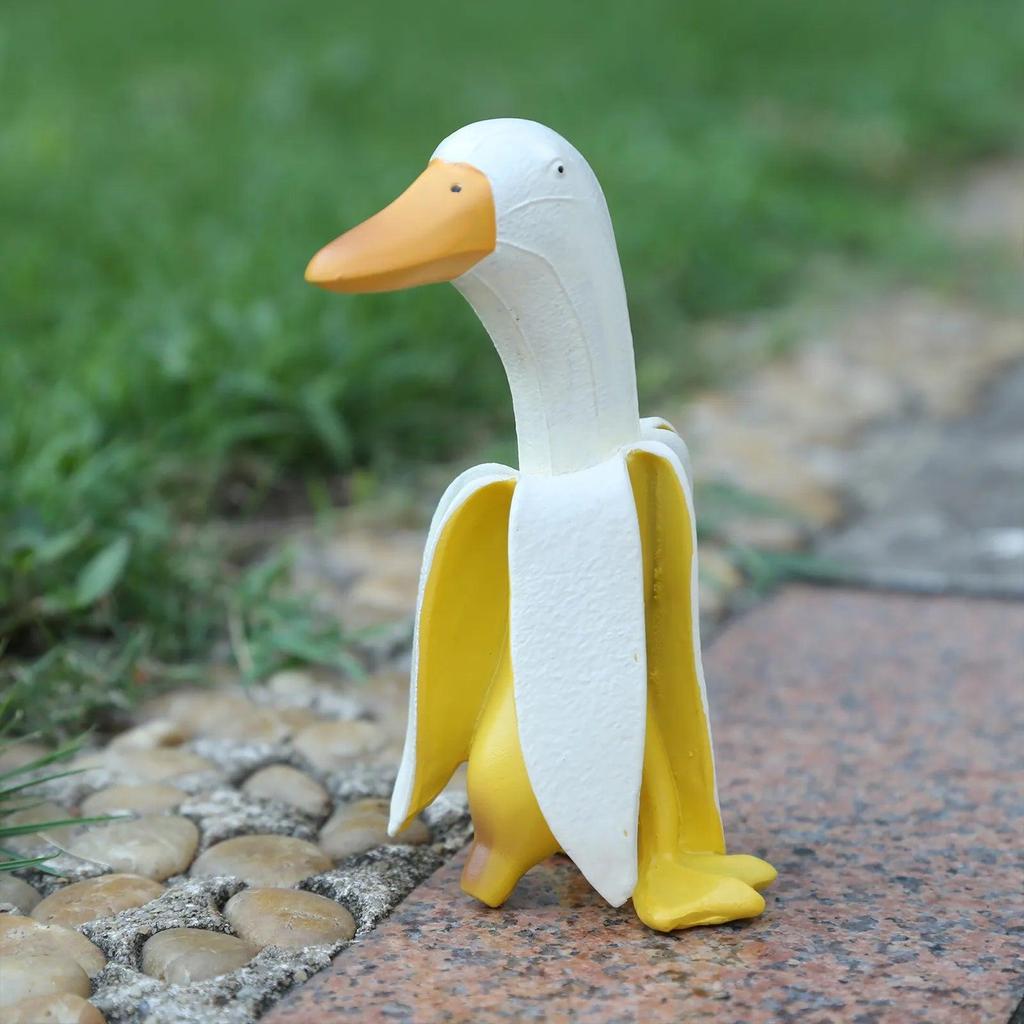 Banana Duck Garden Statue Outdoor Yard Ornament by HitMyNeed