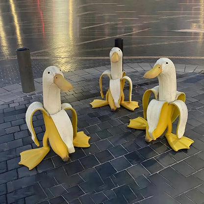 Banana Duck Garden Statue Whimsical Yard Decor by HitMyNeed