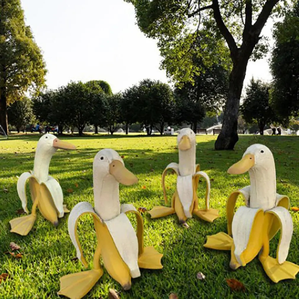 Banana Duck Garden Statue Whimsical Yard Decor by HitMyNeed