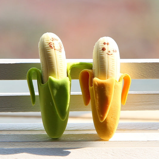 Banana Style Pencil Erasers, Set of 2 by HitMyNeed