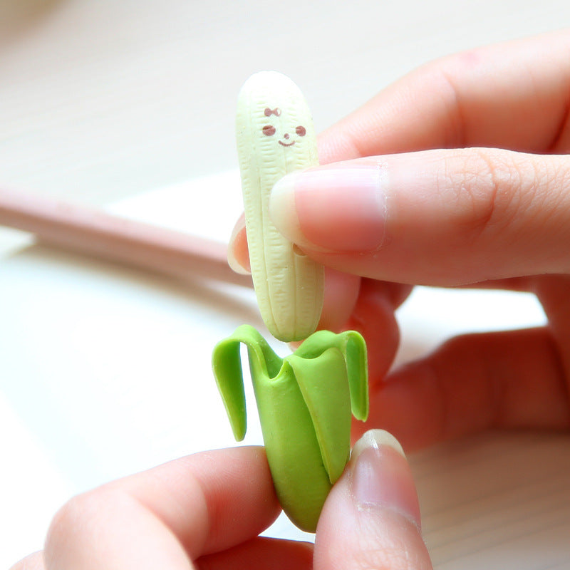 Banana Style Pencil Erasers, Set of 2 by HitMyNeed