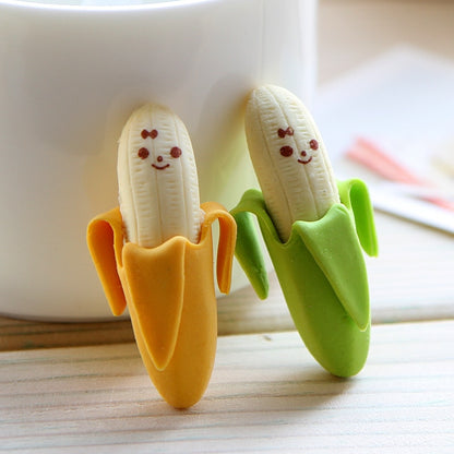 Banana Style Pencil Erasers, Set of 2 by HitMyNeed