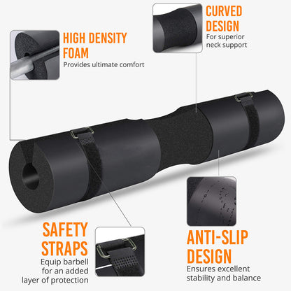 Barbell Squat Pad for Standard & Olympic Bars by HitMyNeed