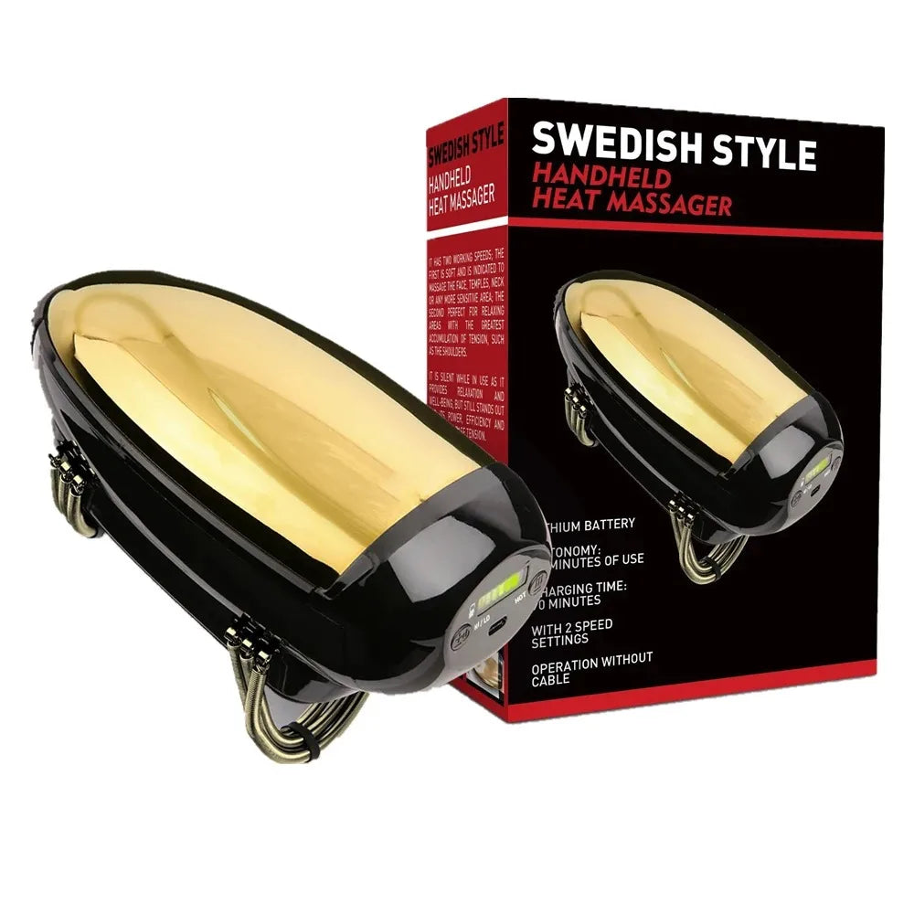 Barberology Cordless Metal Heat & Vibration Massager gold by HitMyNeed