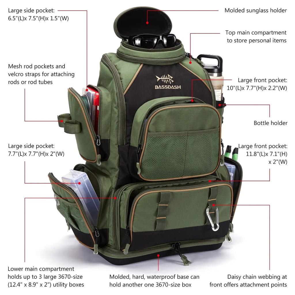 Bassdash Multifunctional Fishing Tackle Backpack by HitMyNeed