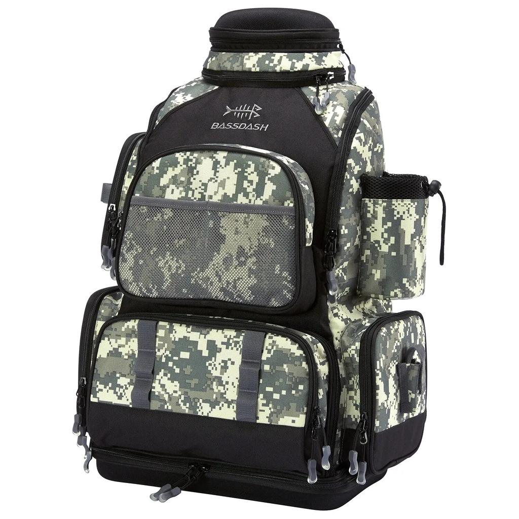 Bassdash Multifunctional Fishing Tackle Backpack jungle-camo-bf2007-3 by HitMyNeed