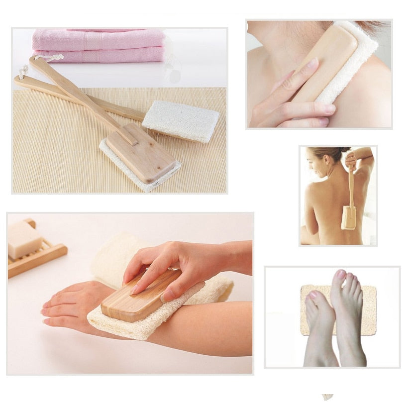 Bath Exfoliating Loofah Brush Set (2 Pack) by HitMyNeed
