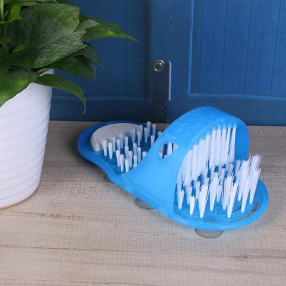 Bath Slippers with Shower Foot Scrubber & Pumice by HitMyNeed