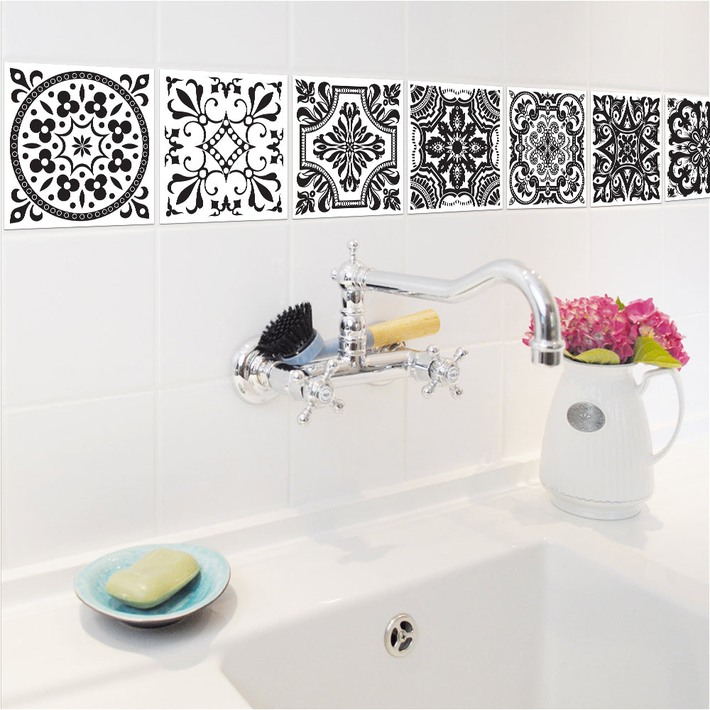 Bathroom Wall Decals and Tile Stickers Set of 10 by HitMyNeed