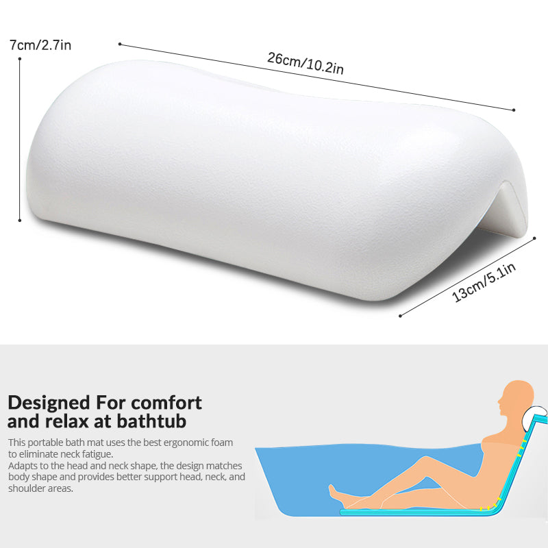 Bathtub Pillow with Suction Cups for Neck Support by HitMyNeed