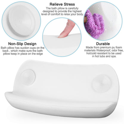 Bathtub Pillow with Suction Cups for Neck Support by HitMyNeed