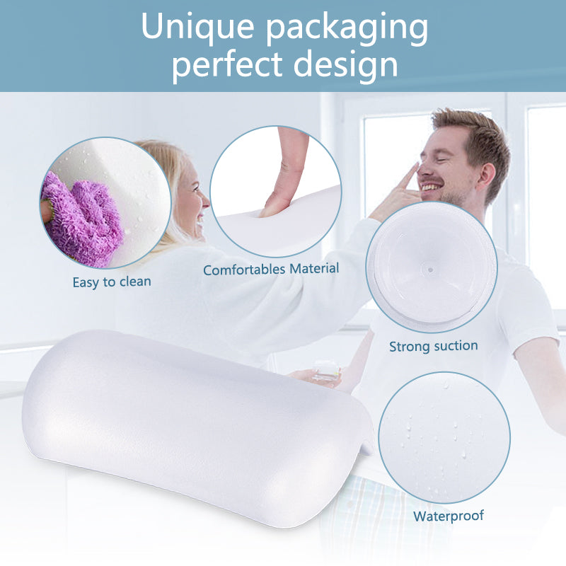 Bathtub Pillow with Suction Cups for Neck Support by HitMyNeed