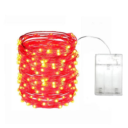 Battery LED Copper Wire Fairy Lights for Decor red 1m by HitMyNeed