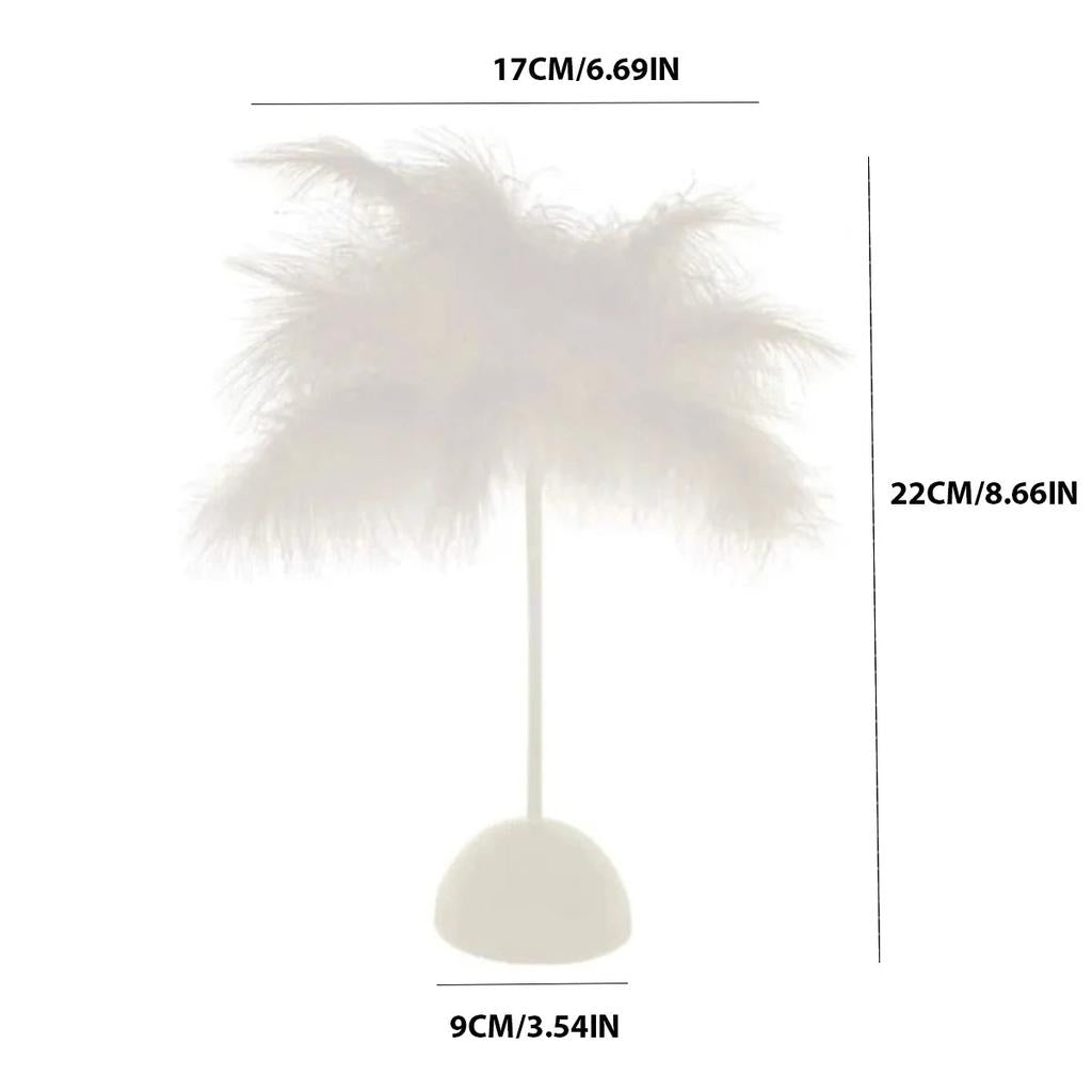 Battery LED Feather Table Night Light with Smart Sensor by HitMyNeed