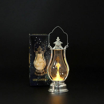 Battery LED Retro Oil Lamp Portable Decorative Light silver by HitMyNeed