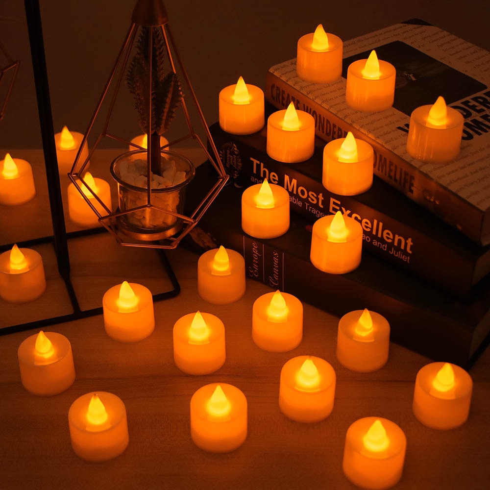 Battery LED Tea Lights Candles, 24 Pack by HitMyNeed