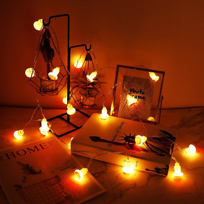 Battery Mushroom String Lights, 20 LED, 2m Warm White by HitMyNeed