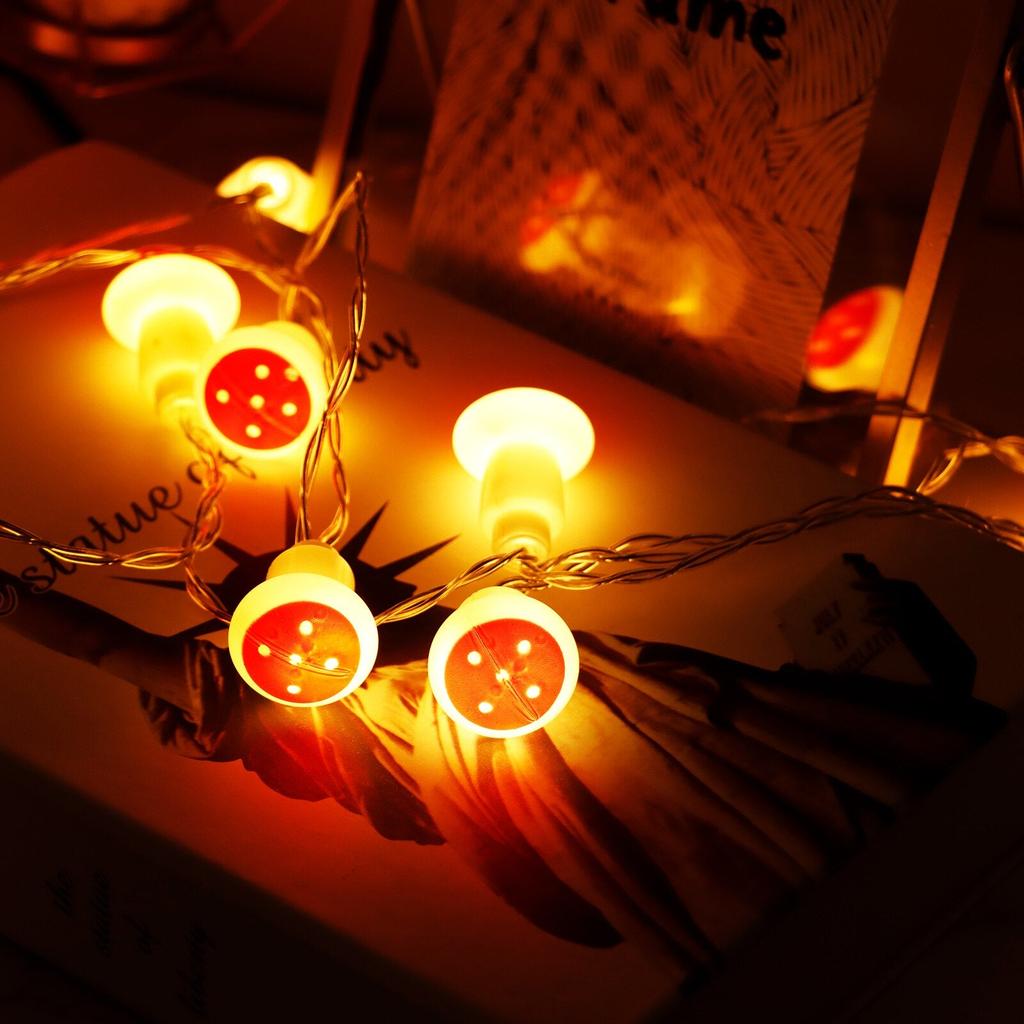 Battery Mushroom String Lights, 20 LED, 2m Warm White by HitMyNeed