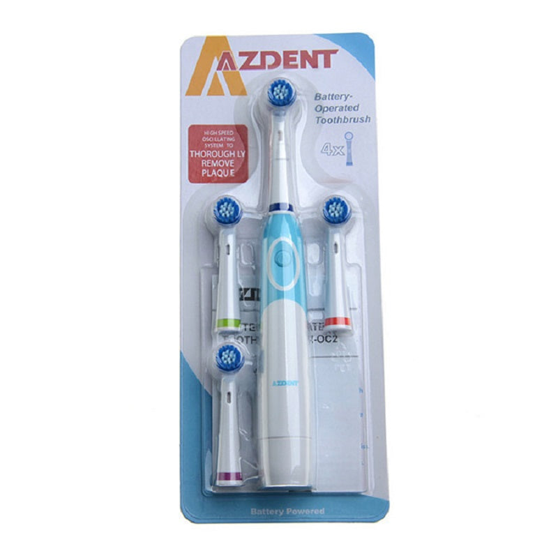 Battery Operated Electric Toothbrush with 4 Heads by HitMyNeed