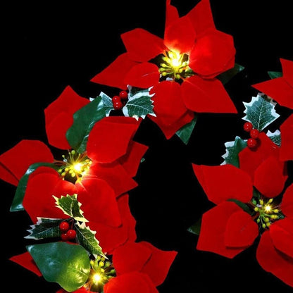 Battery Operated Poinsettia Christmas String Lights by HitMyNeed