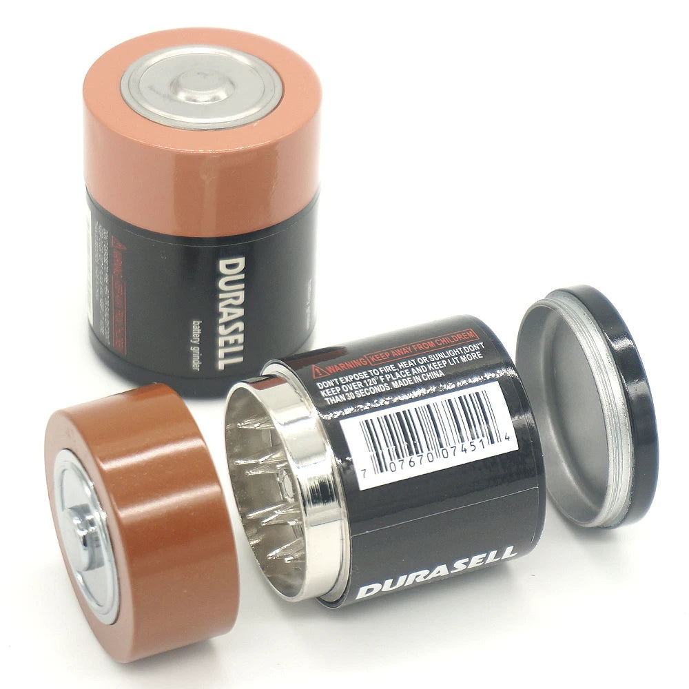 Battery Shape Metal Herb Grinder 44mm Zinc Alloy by HitMyNeed