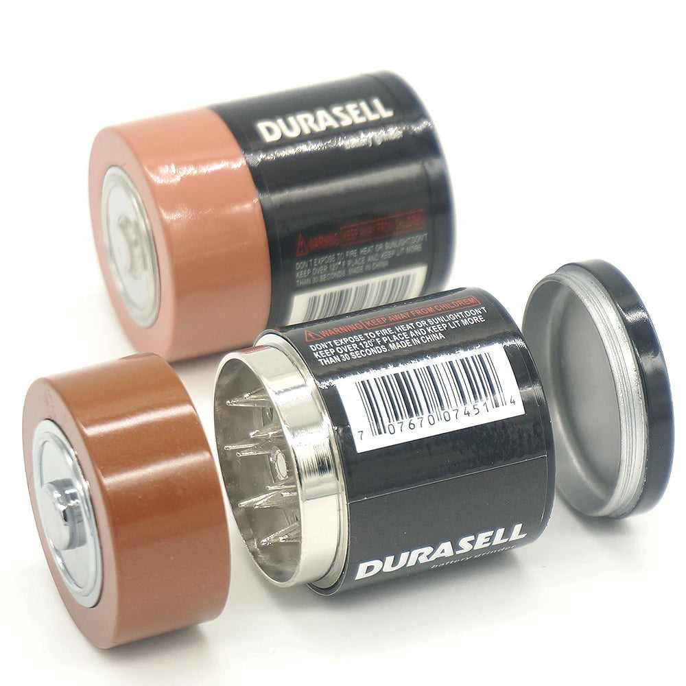 Battery Shape Metal Herb Grinder 44mm Zinc Alloy by HitMyNeed