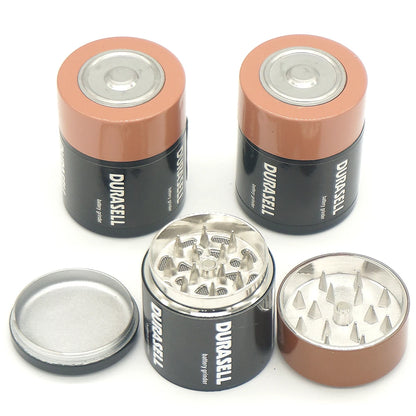 Battery Shape Metal Herb Grinder 44mm Zinc Alloy by HitMyNeed