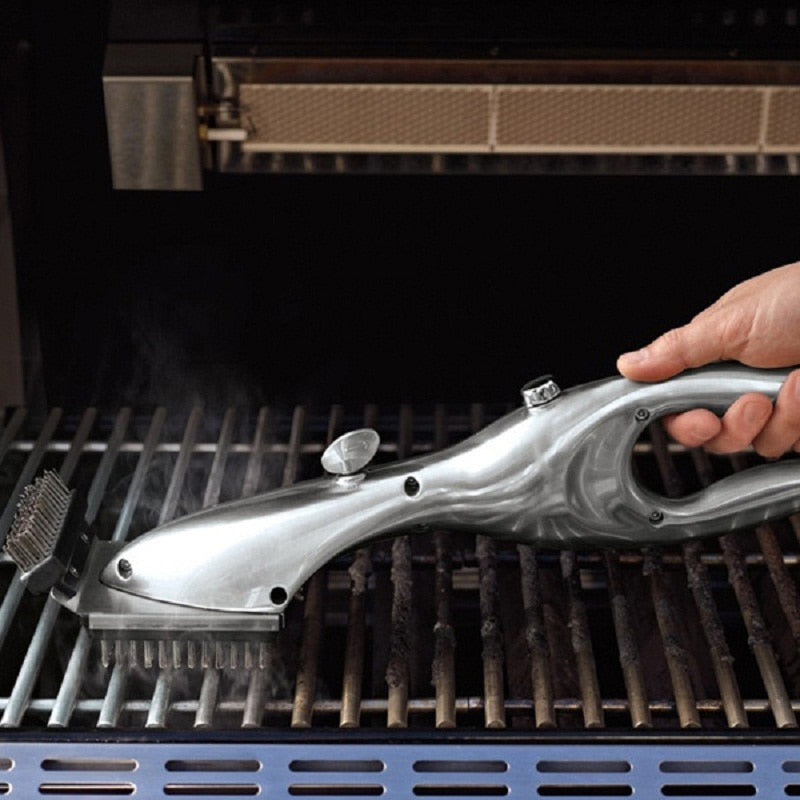 BBQ Grill Brush with Steel Bristles and Dual Head by HitMyNeed