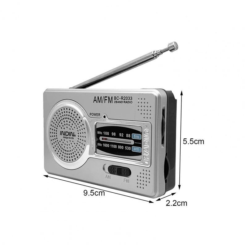 BC-R2033 Portable AM FM Radio with Telescopic Antenna by HitMyNeed