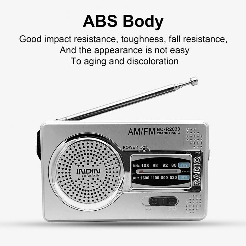 BC-R2033 Portable AM FM Radio with Telescopic Antenna by HitMyNeed