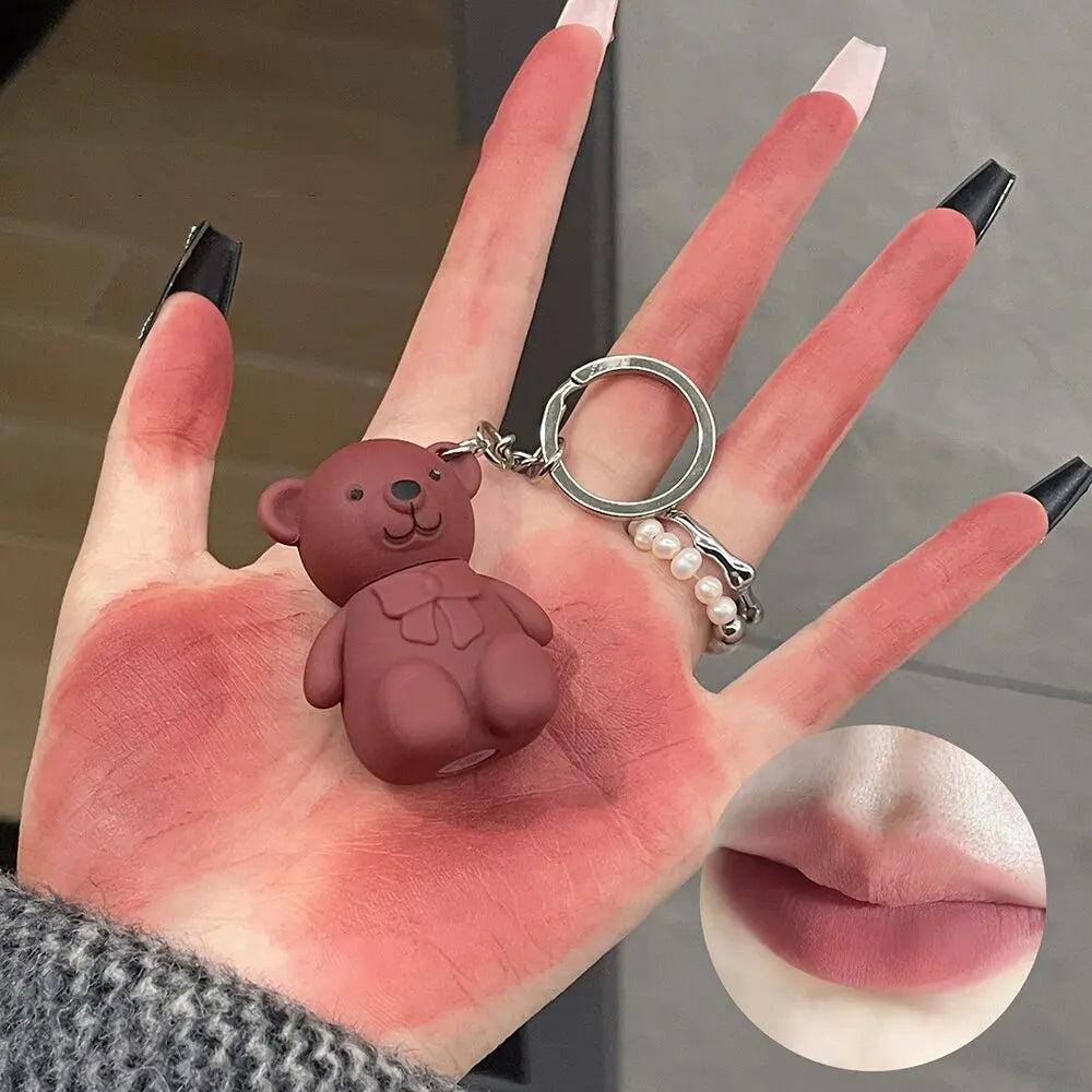 Bear Keychain Matte Velvet Lip Mud Glaze by HitMyNeed