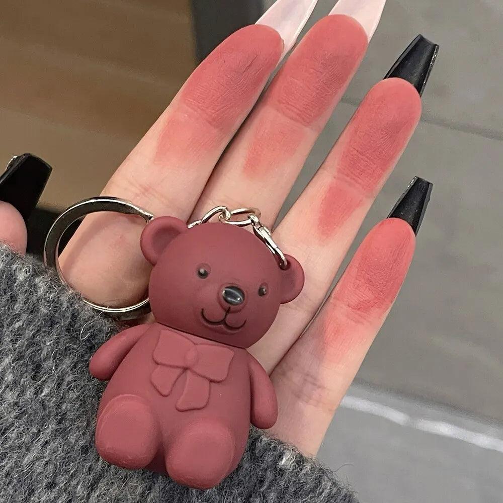 Bear Keychain Matte Velvet Lip Mud Glaze by HitMyNeed