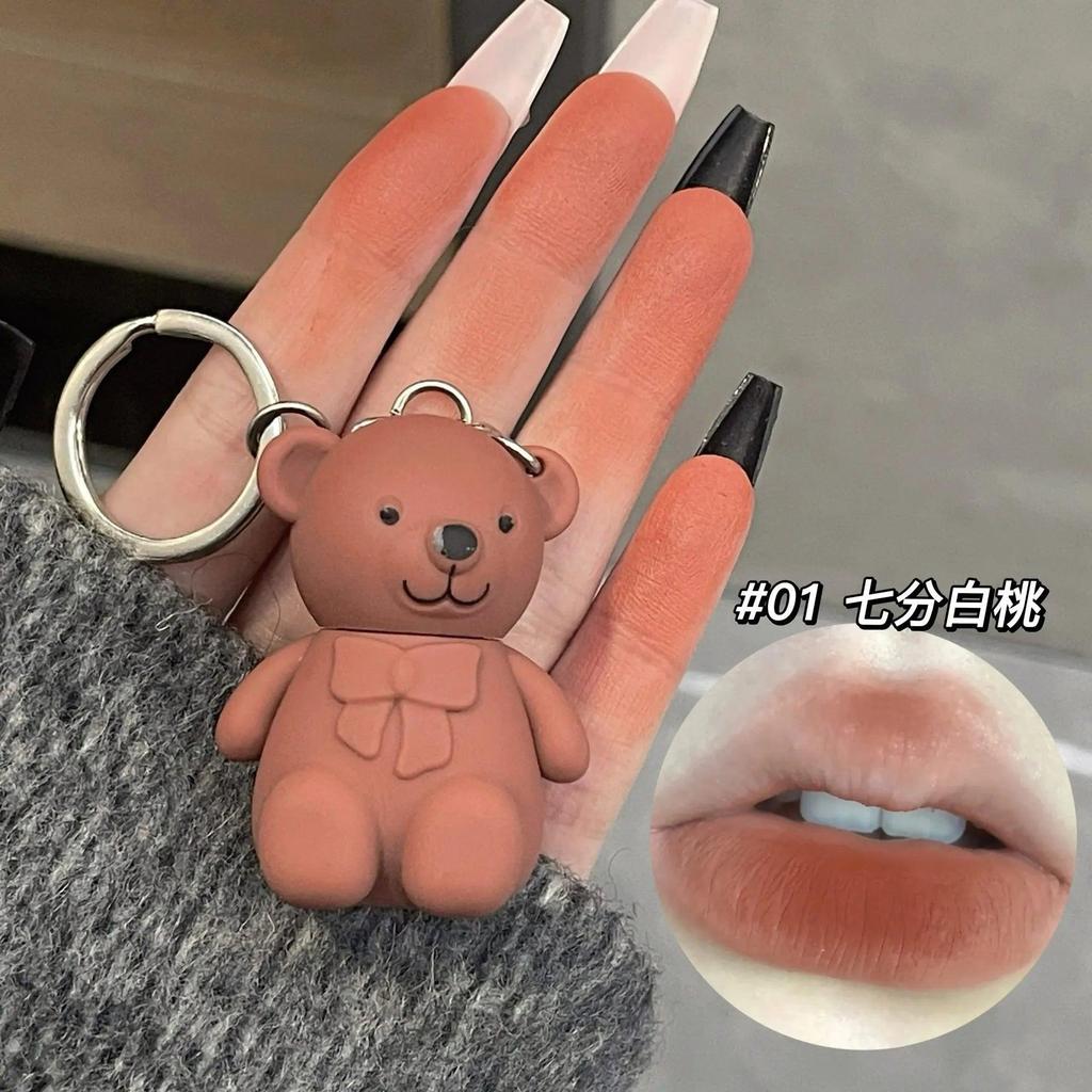 Bear Keychain Matte Velvet Lip Mud Glaze abw899 by HitMyNeed