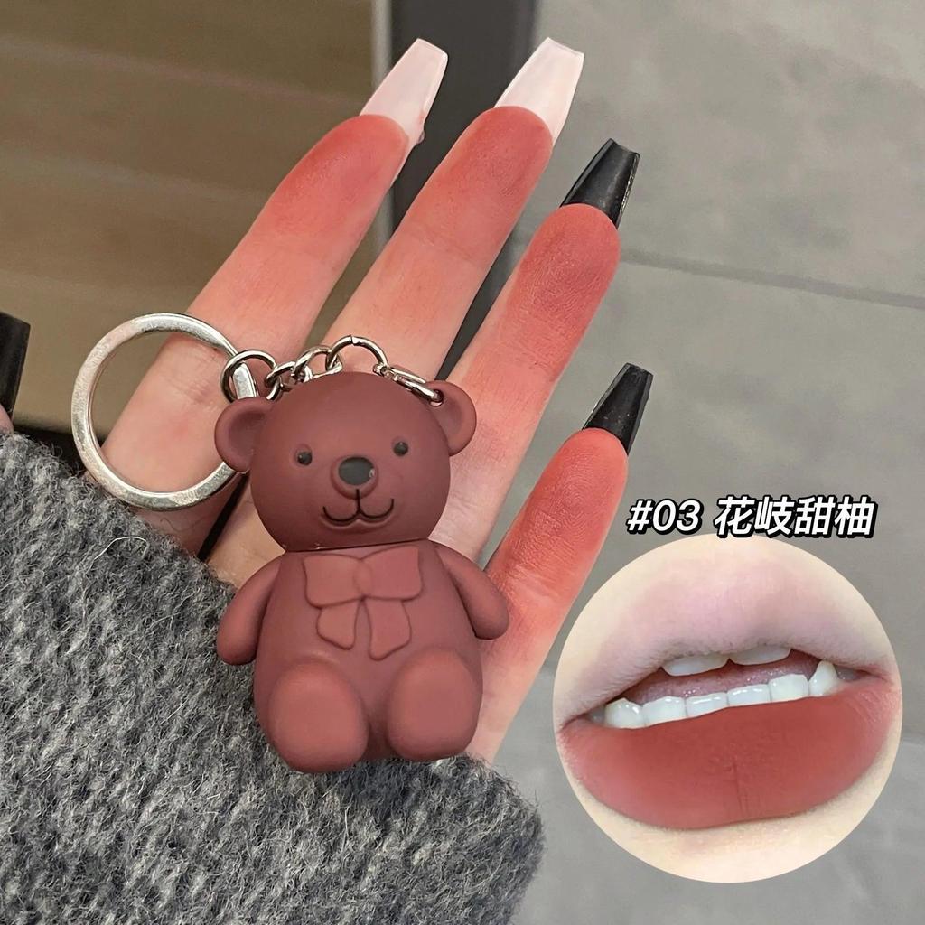 Bear Keychain Matte Velvet Lip Mud Glaze abw901 by HitMyNeed