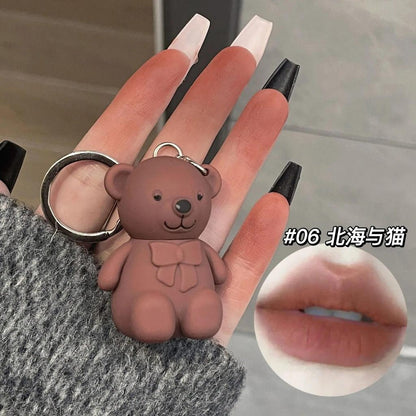 Bear Keychain Matte Velvet Lip Mud Glaze abw904 by HitMyNeed