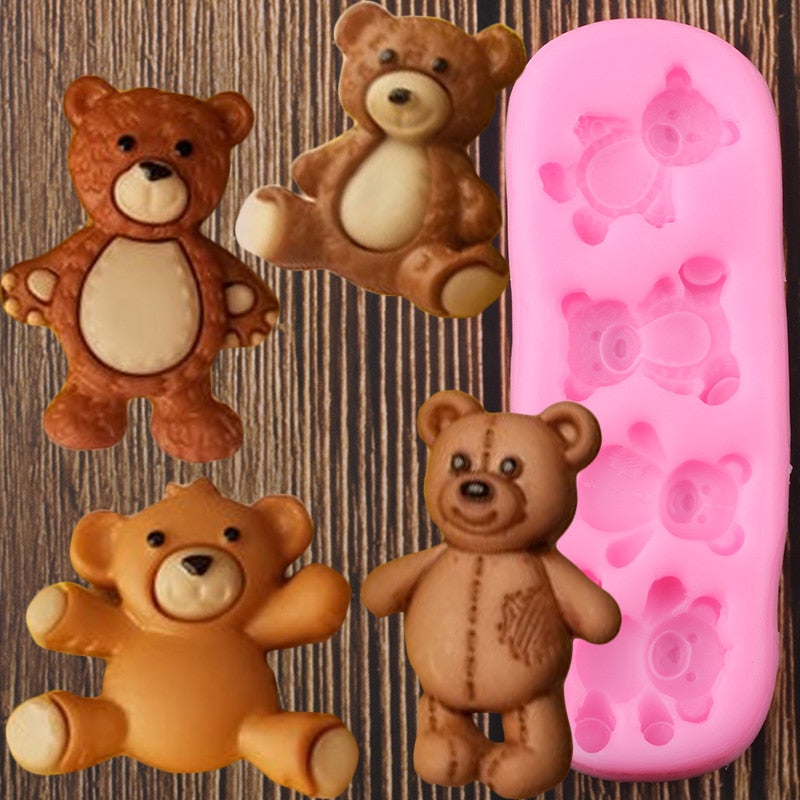 Bear Silicone Baking Mold with 4 Cute Designs by HitMyNeed