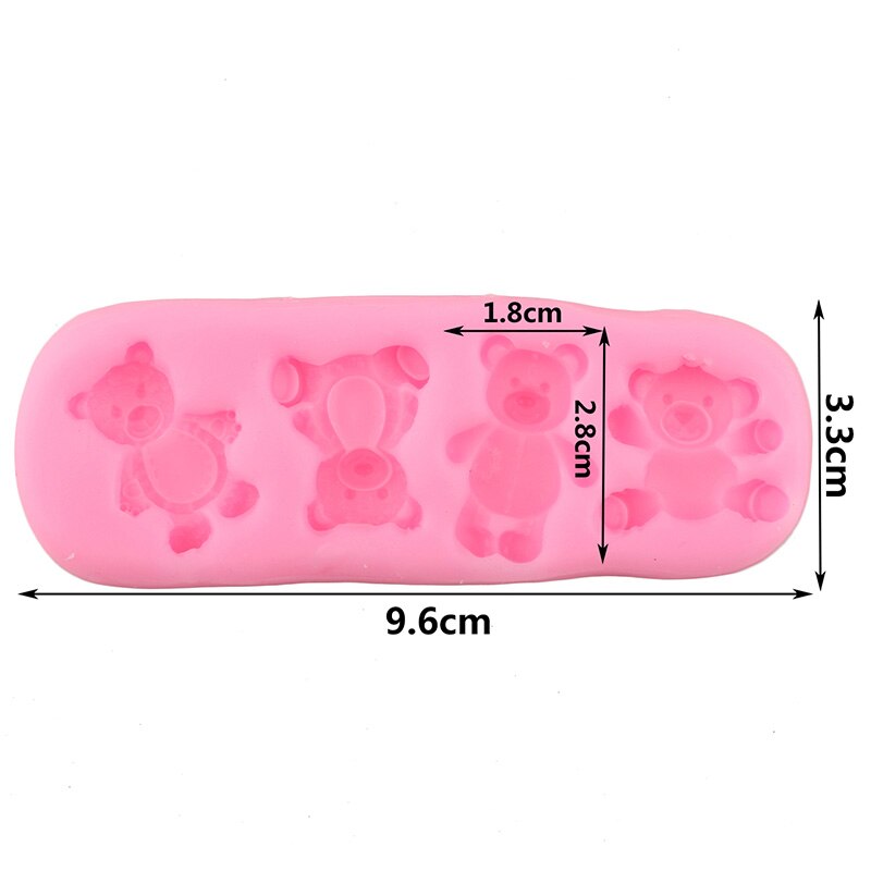 Bear Silicone Baking Mold with 4 Cute Designs by HitMyNeed