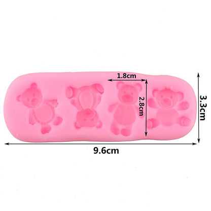 Bear Silicone Baking Mold with 4 Cute Designs by HitMyNeed