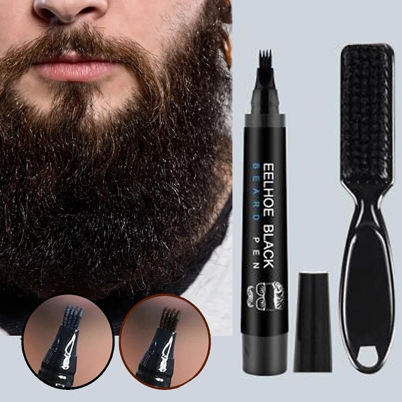 Beard Filling Pen Kit with Brush - Black & Brown by HitMyNeed
