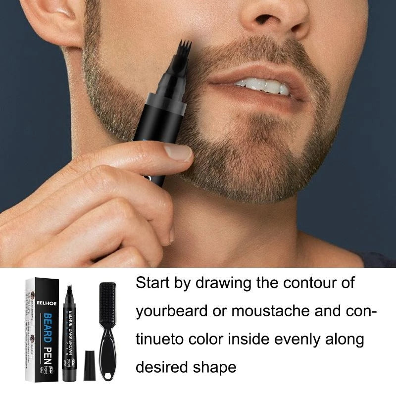 Beard Filling Pen Kit with Brush - Black & Brown by HitMyNeed