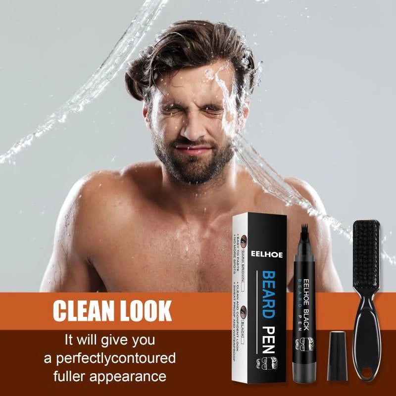 Beard Filling Pen Kit with Brush - Black & Brown by HitMyNeed