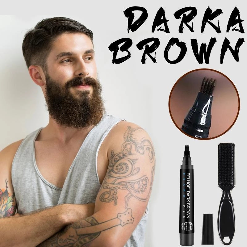 Beard Filling Pen Kit with Brush - Black & Brown by HitMyNeed