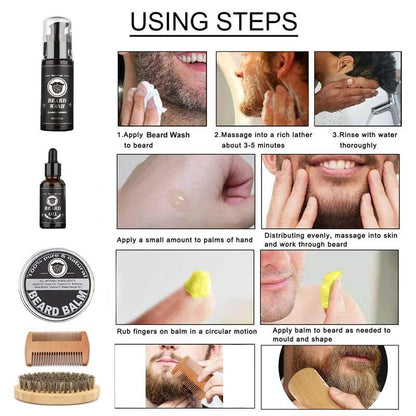 Beard Growth & Grooming Care Kit for Fuller Beards by HitMyNeed