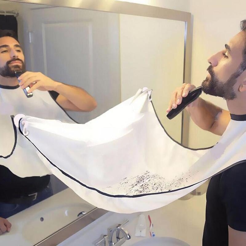 Beard Shaving Bib with Mirror Suction Cups by HitMyNeed