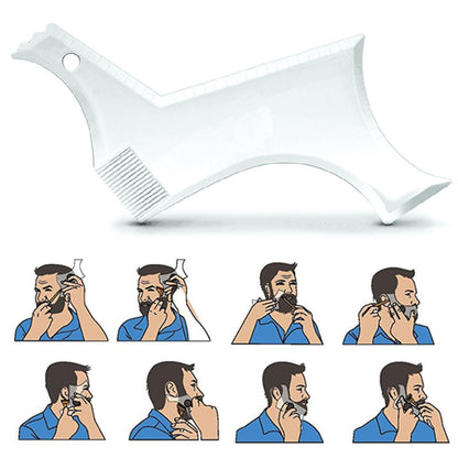 Beard Shaving Guide Grooming Stencil with Comb by HitMyNeed