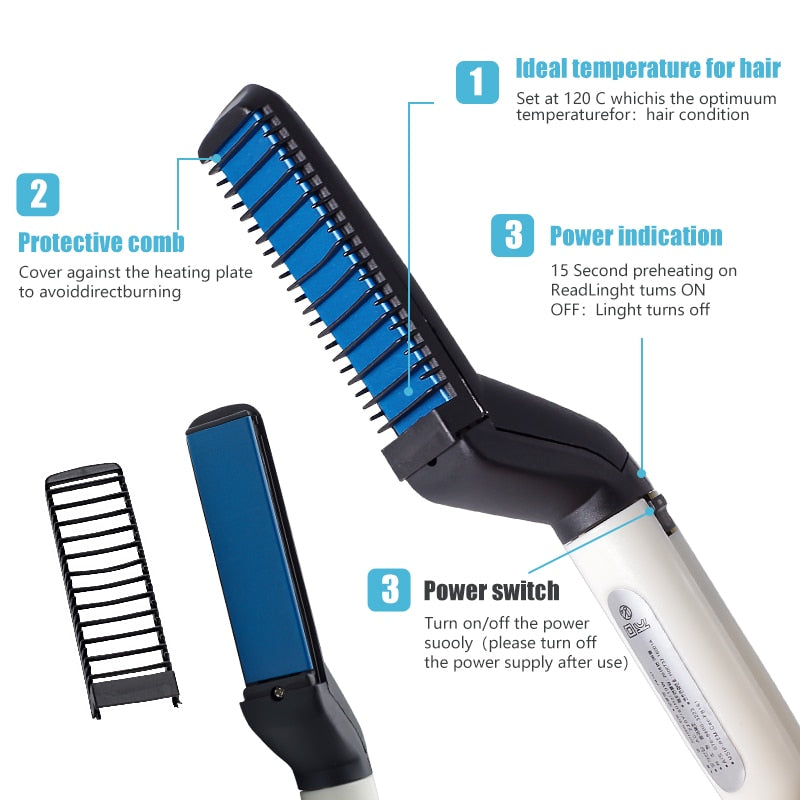 Beard Straightener Multi‑Function Comb by HitMyNeed