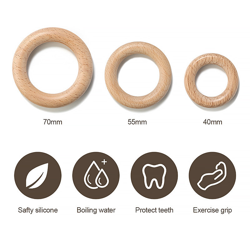 Beech Wood Teething Rings Set (5 Pack) by HitMyNeed