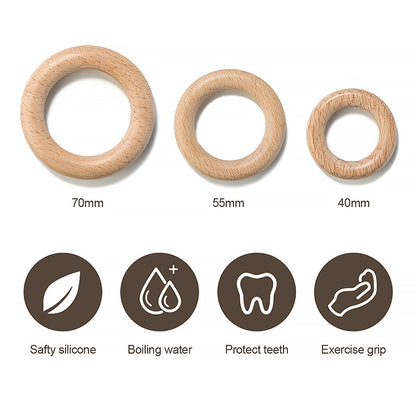 Beech Wood Teething Rings Set (5 Pack) by HitMyNeed